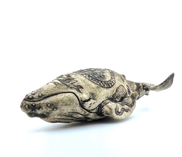 Scrimshaw Whale Sculpture